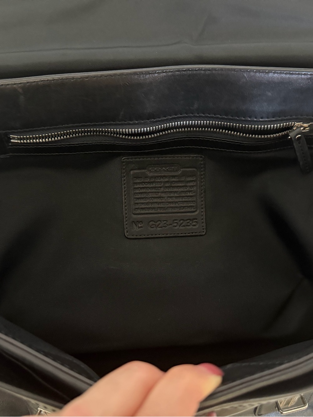 Coach Men's Black Leather Briefcase Messenger Bag - Picture 5 of 8